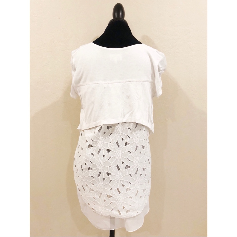 Anthropologie Deletta White Lace V-Neck